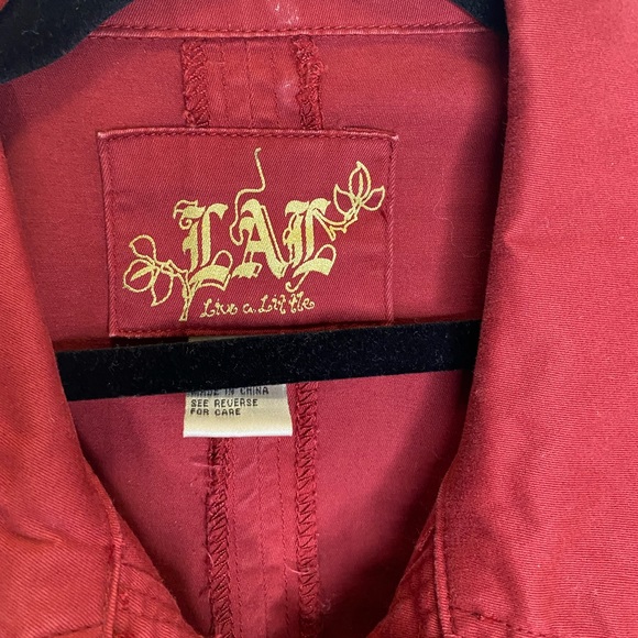 Love a Little reddish rust utility like trench jacket blazer, size L - Picture 5 of 8